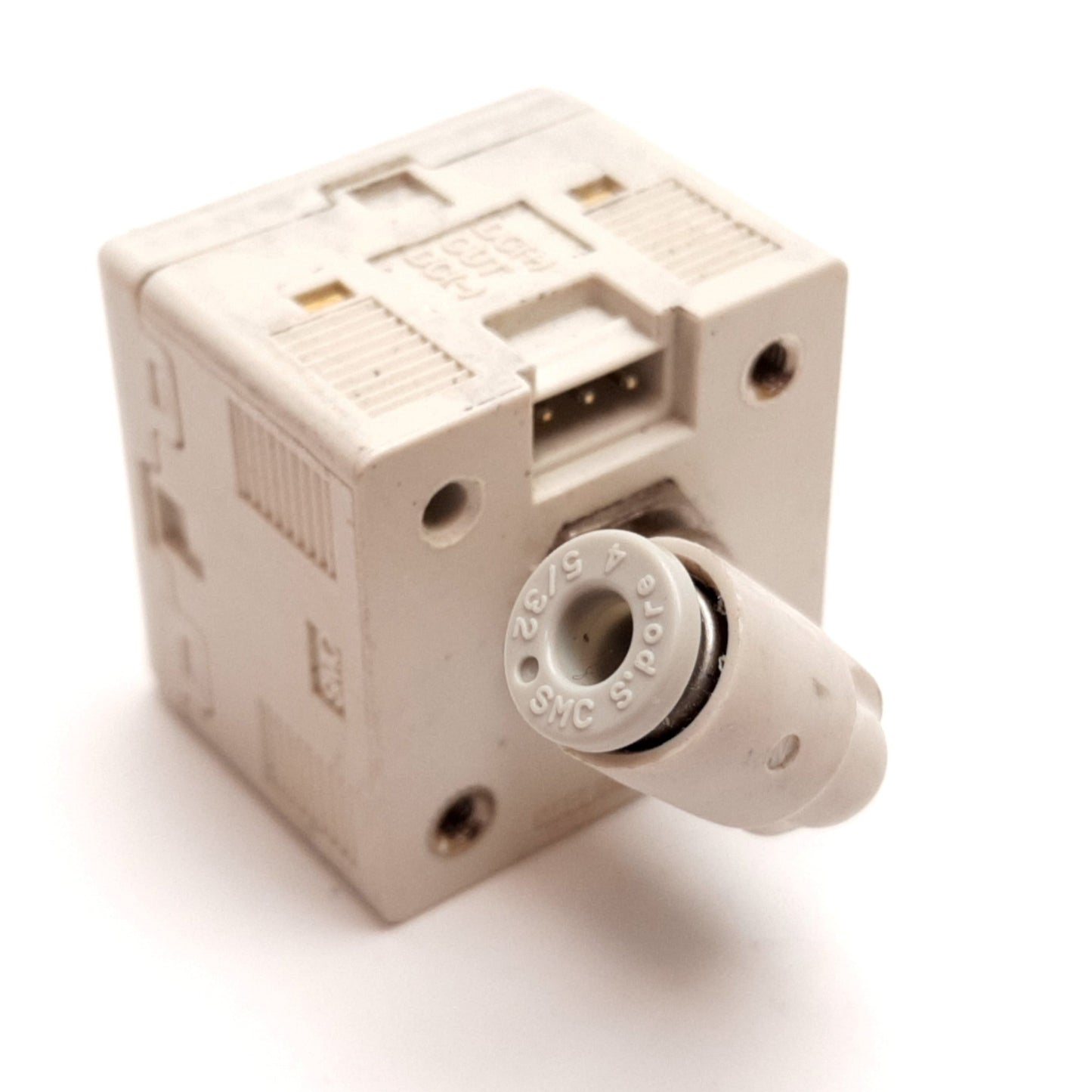 Used SMC ISE30-C4L-65 Pressure Switch, -0.1 to 1.0MPa, 12-24VDC, 4mm Push Connect
