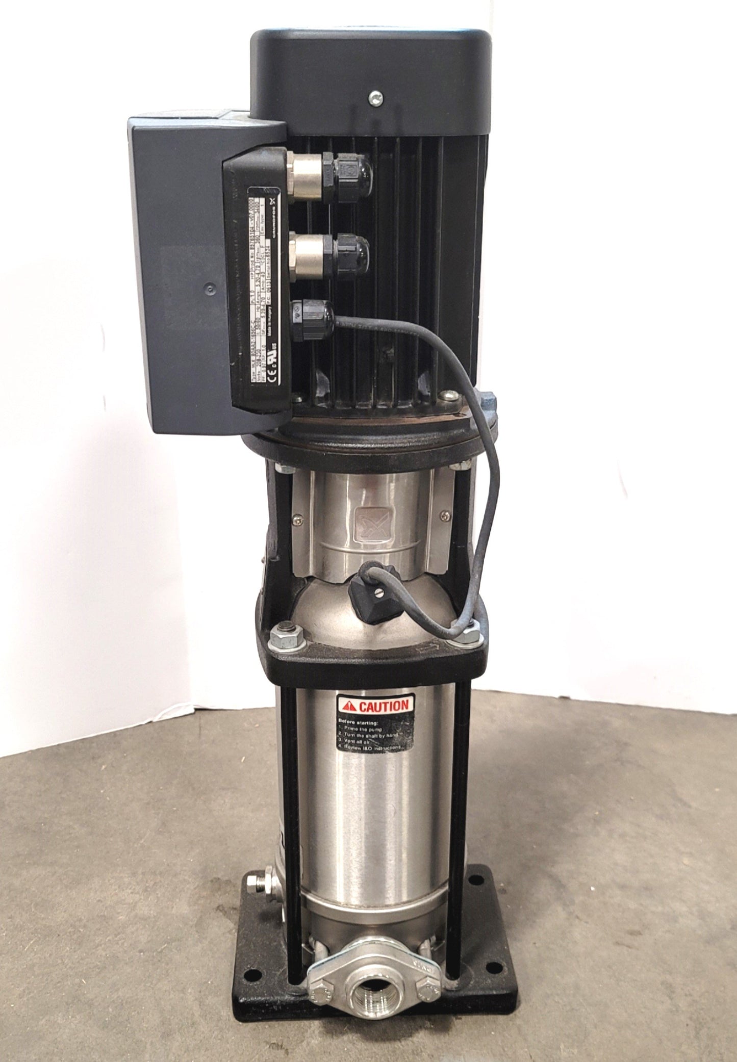 Used Grundfos CRIE 1S-12 Centrifugal Pump 4.84GPM 1"NPT w/ MLE Motor 1HP 208-230VAC