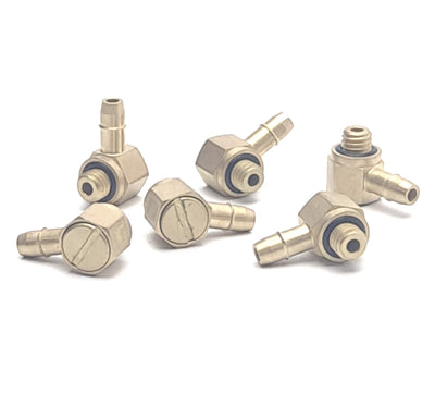 New – Open box Lot of 6 Beswick MLAS-1332 Thread to Barb Elbow Fitting, 5/64" Hole Diameter