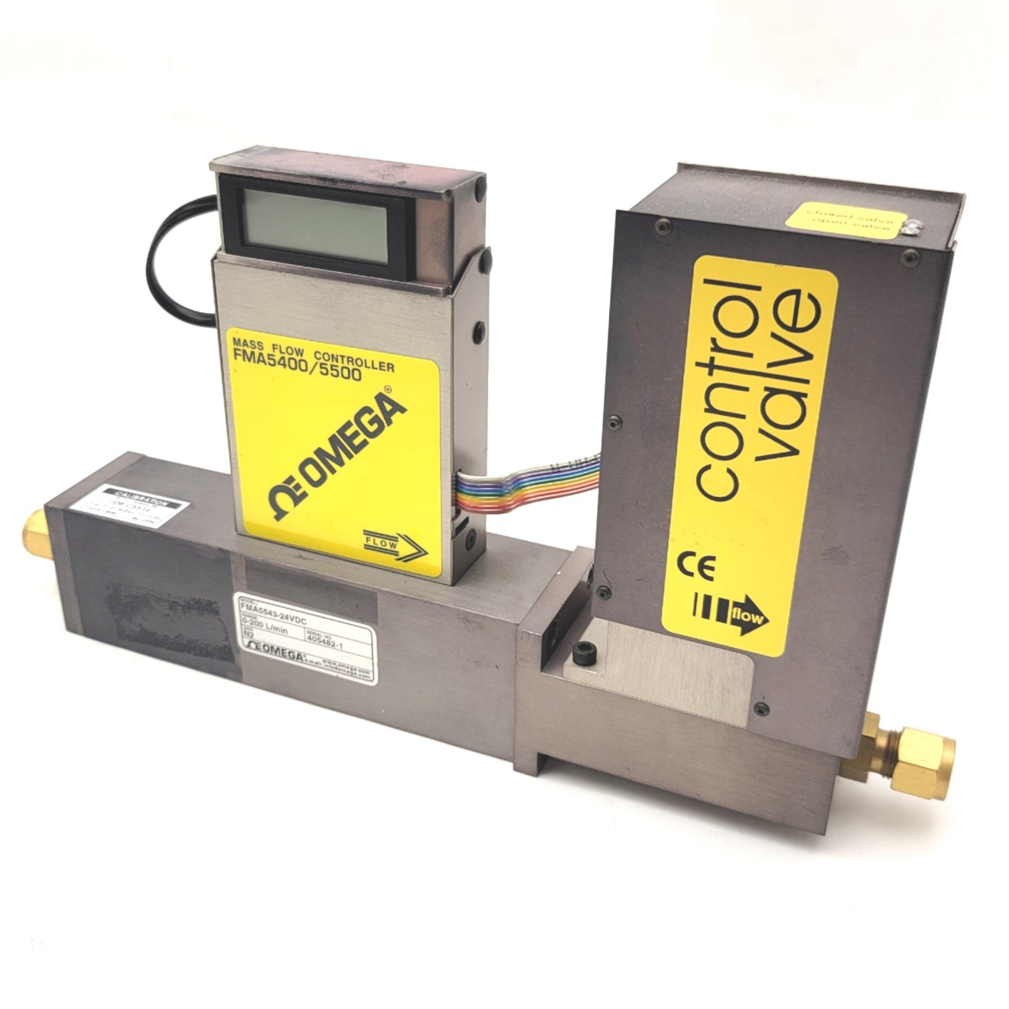 Used Omega FMA5543-24VDC Mass Flow Controller With Control Valve 0-200l/min, 24VDC
