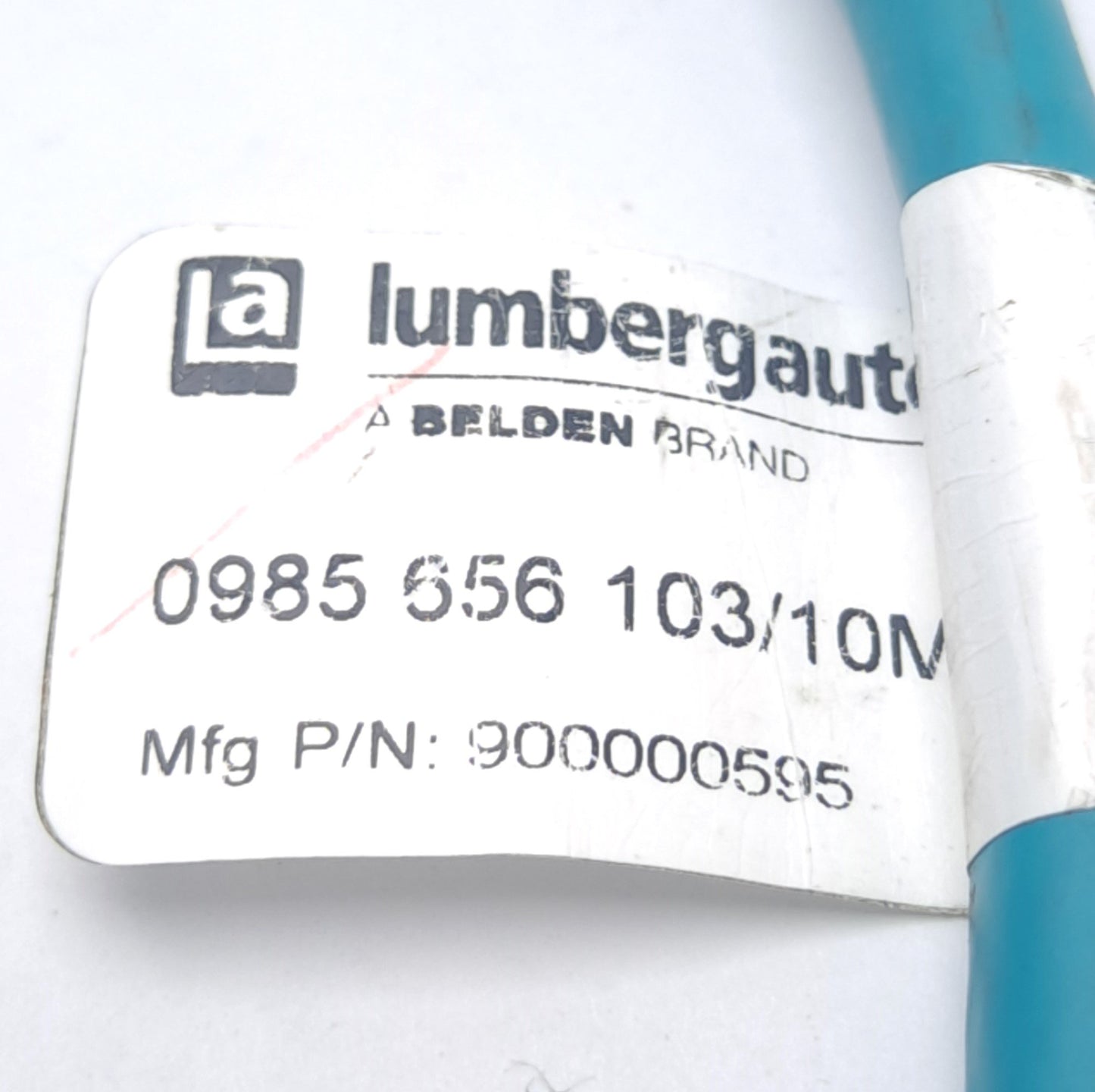 Used Lumberg Automation 0985 656 103/10M EtherNet Cat 5e Cable, 4-Pin M12 to RJ45
