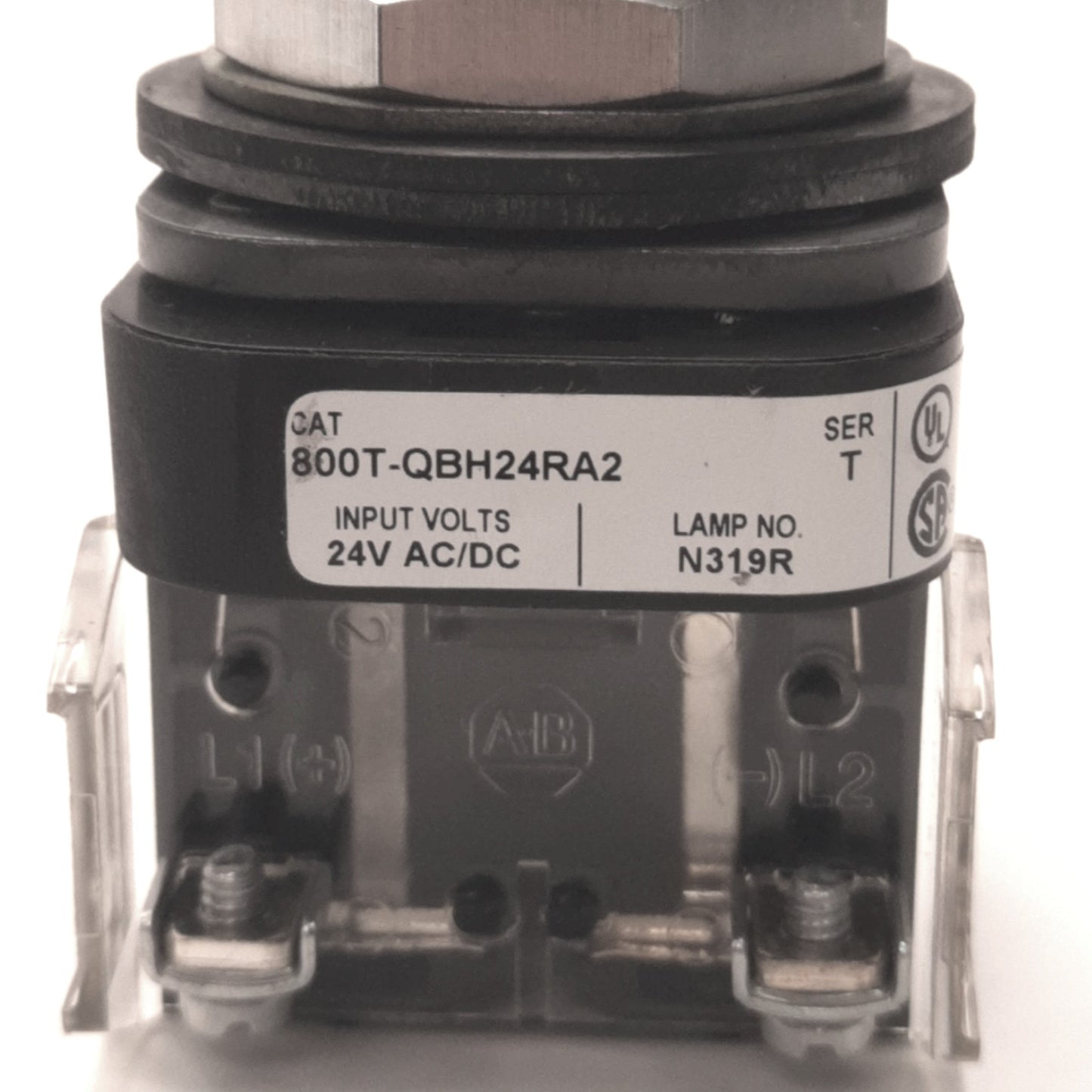 Used Allen Bradley 800T-QBH24RA2 Illuminated Pushbutton, Extended, Red, 1NC,24v AC/DC