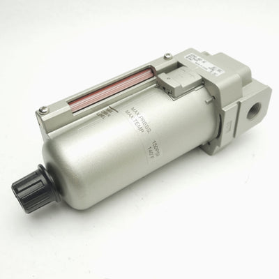 New SMC AFD40-N03-8Z Filter/Mist Separator With Level 150psi Max, 3/8"NPT