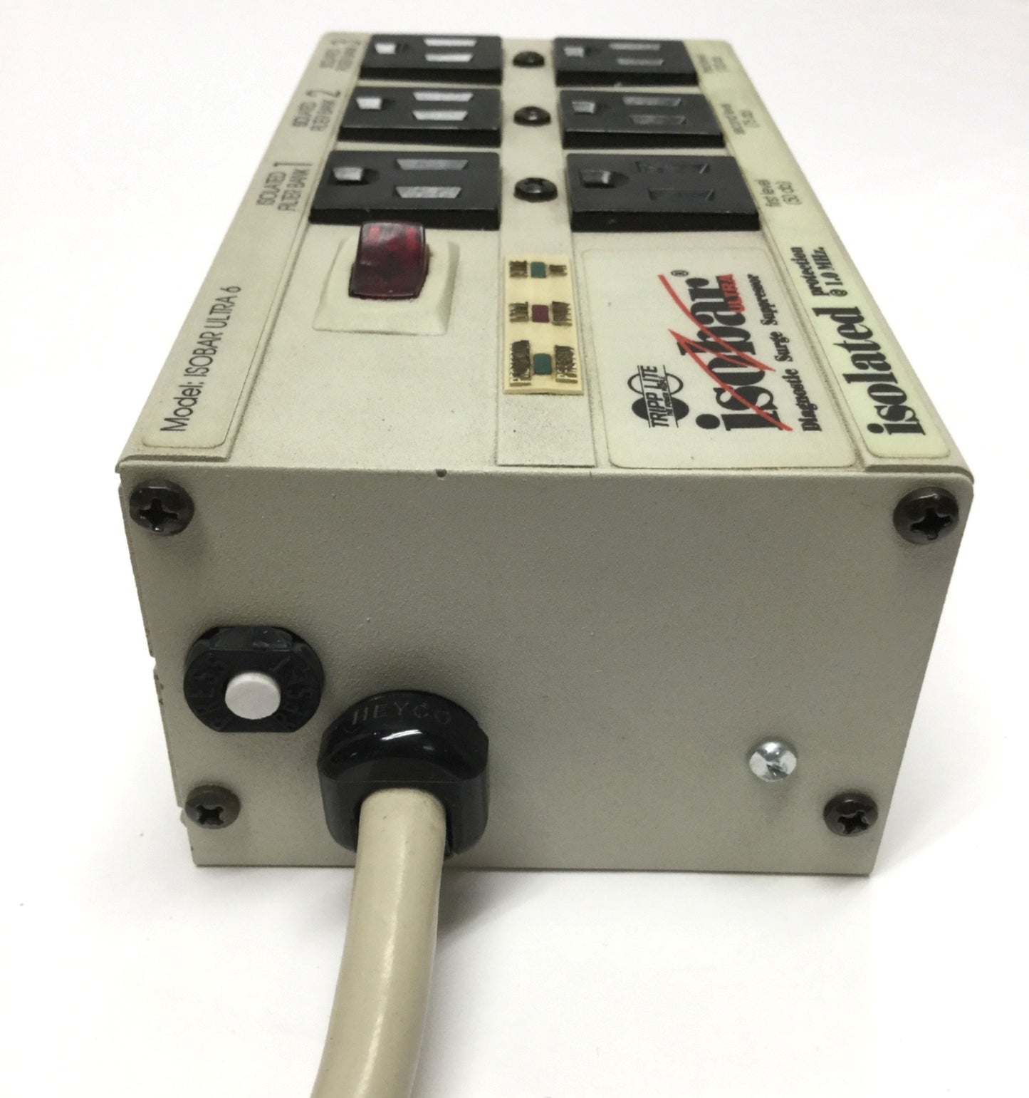 Used Tripp Lite ISOBAR 6 ULTRA Diagnostic Surge Suppressor, 6-Outlet, 120VAC, 12A