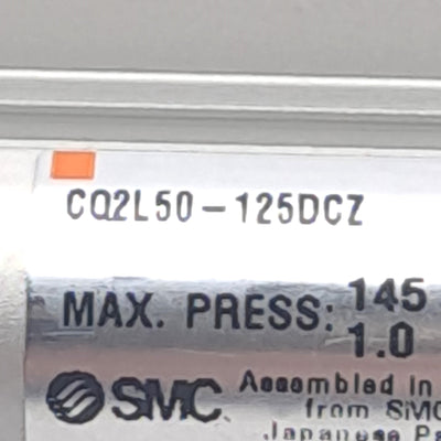 New SMC CQ2L50-125DCZ Compact Cylinder, 50mm Bore, 125mm Stroke, Rc1/4" Male Thread