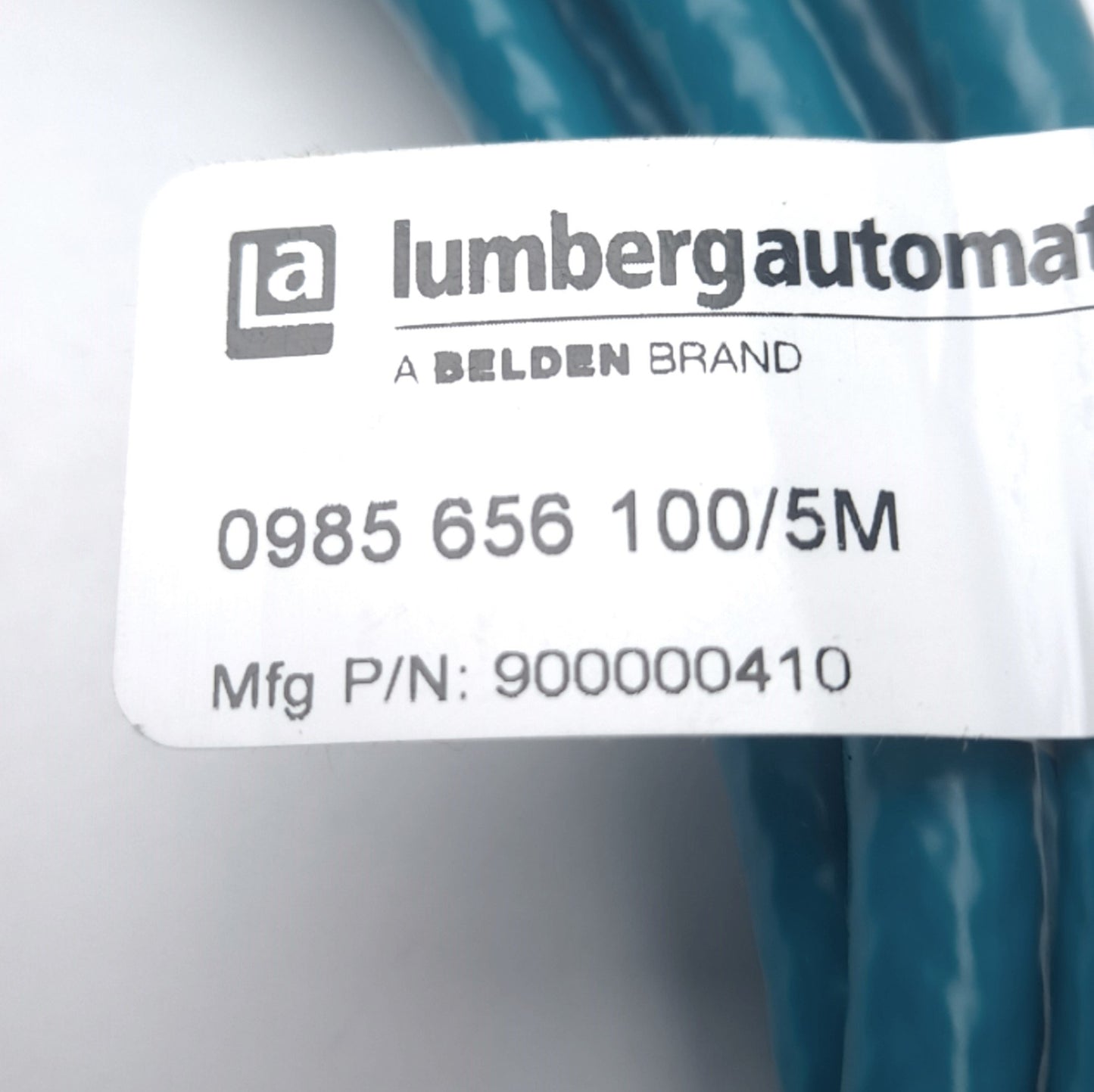 Used Lumberg Automation 0985 656 100/5M Cat 5e Ethernet Cable, 8-Pin Male M12 to M12