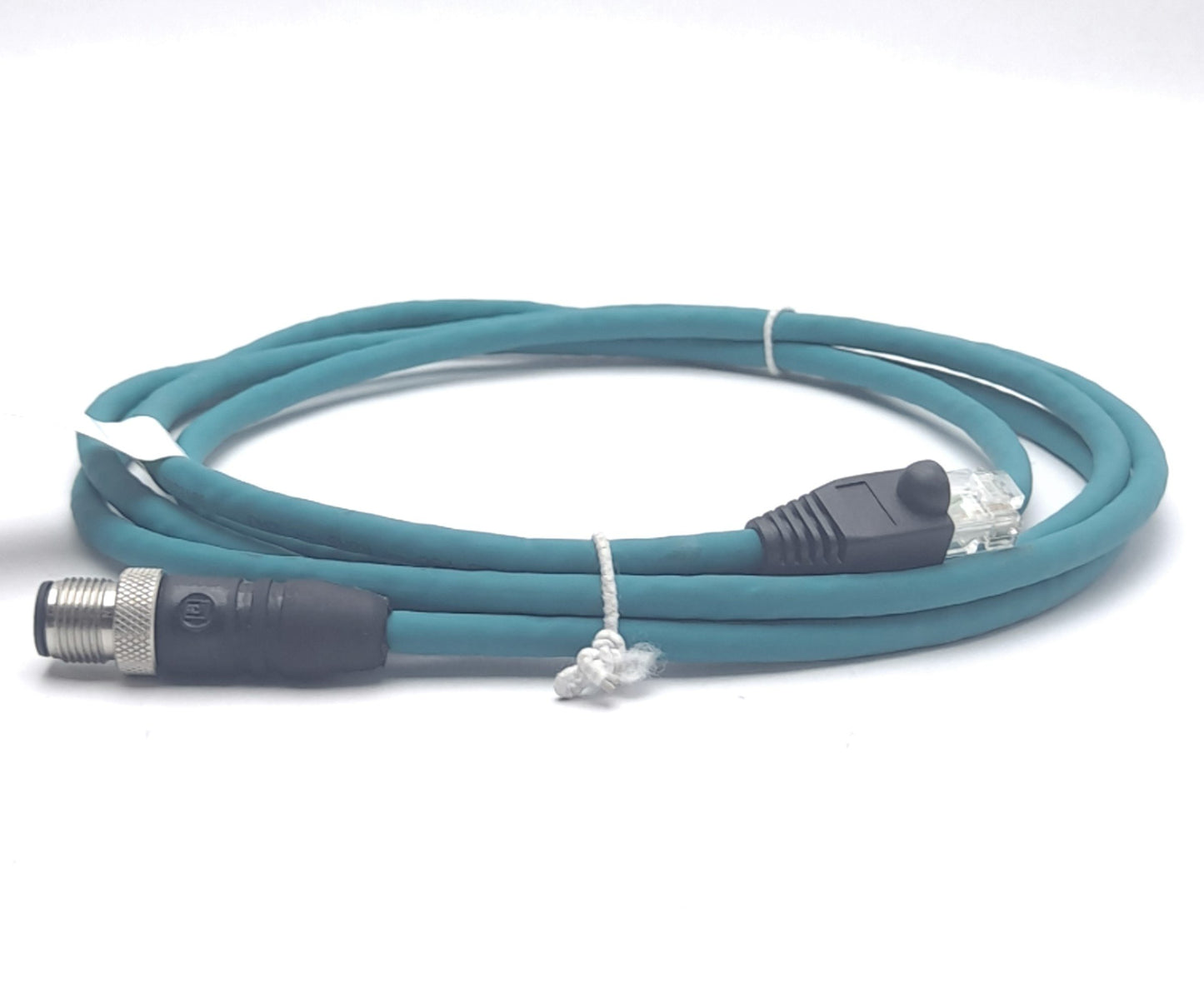 Used Lumberg Automation 0985 706 103/2M Cat 5E Ethernet Cable, RJ45 to M12, Cable 2M
