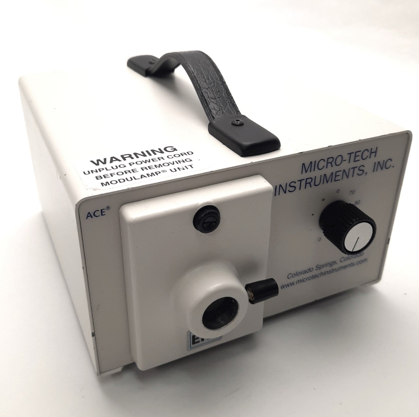Used Micro-Tech Schott 20500 ACE I Fiber Optic Light Source Illuminator EKE Lamp 150W, 115VAC