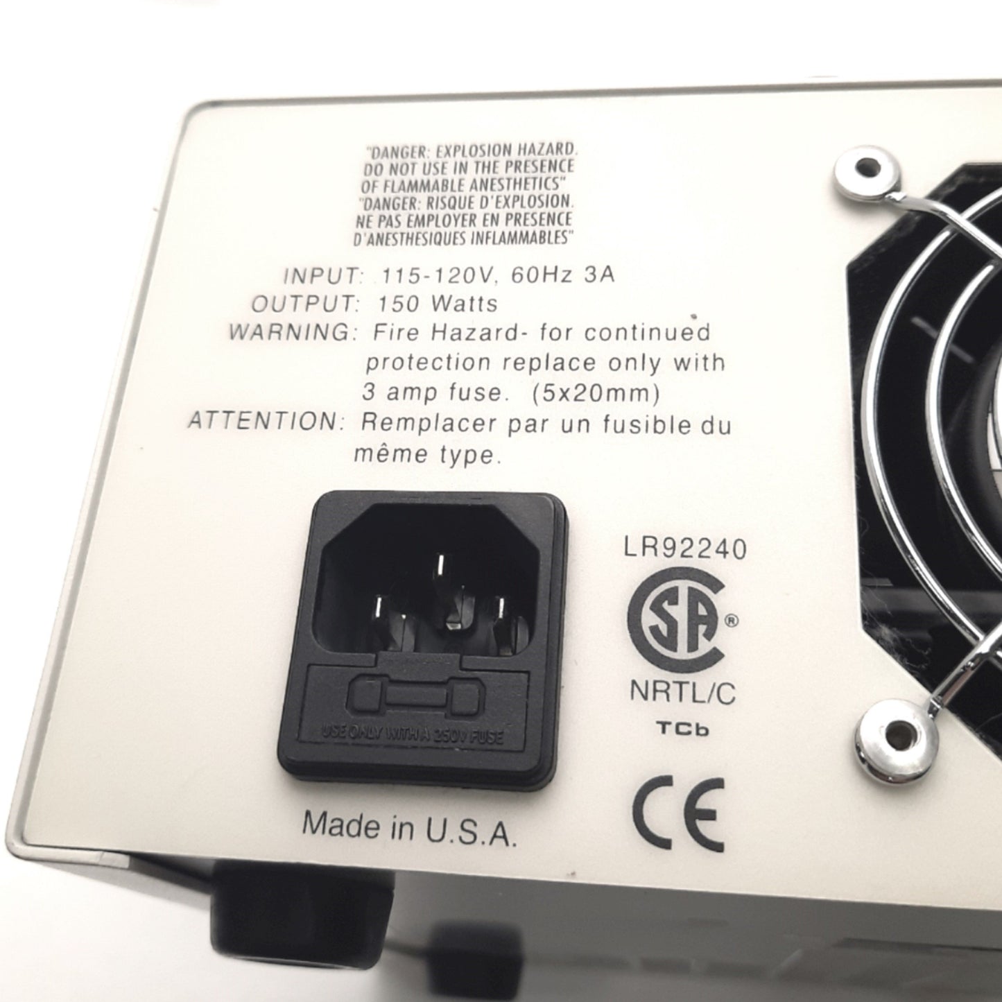 Used Micro-Tech Schott 20500 ACE I Fiber Optic Light Source Illuminator EKE Lamp 150W, 115VAC
