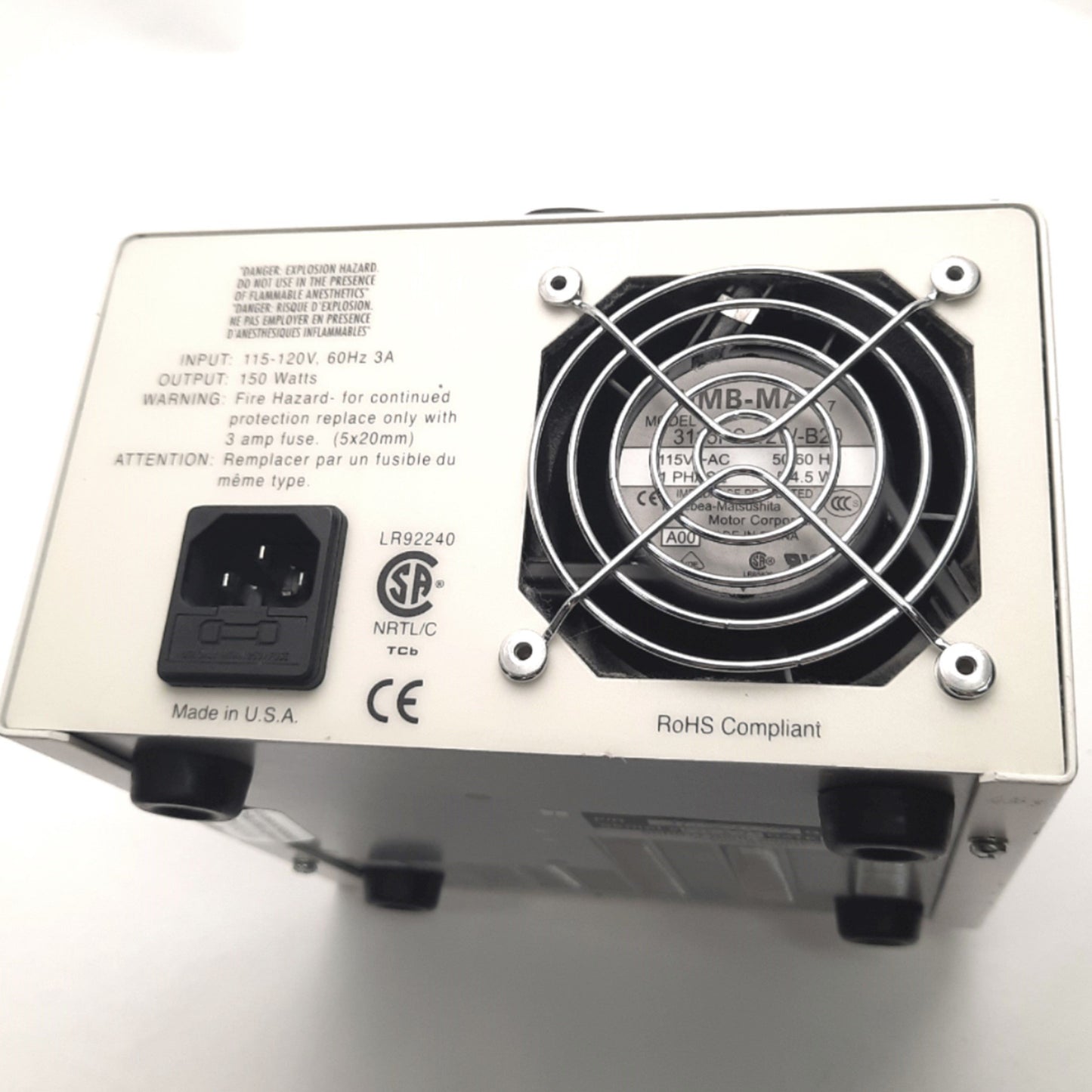 Used Micro-Tech Schott 20500 ACE I Fiber Optic Light Source Illuminator EKE Lamp 150W, 115VAC