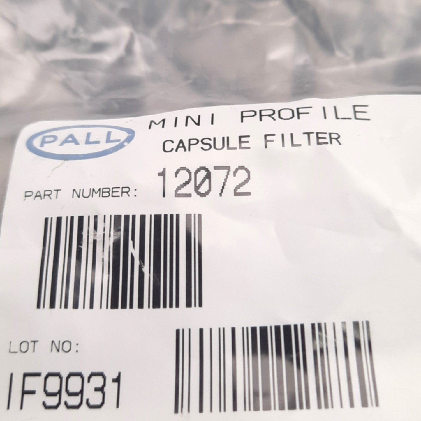 New – Open box Pall 12072 Mini Profile Capsule Filter 13mm Hose Barb, 5µm, 6.5Bar.g 50C Max