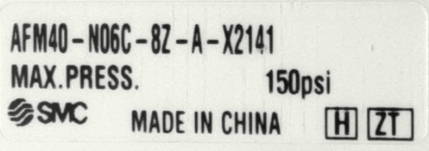 New – Open box SMC AFM40-N06C-8Z-A-X2141 Mist Filter/Separator 3/4"NPT, 150psi MAX, 3/8" P2C