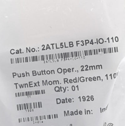 New Lot of 3 Altech 2ATL5LB F3P4-IO-110 Twin Push Button Switch 110VDC/AC 15mA