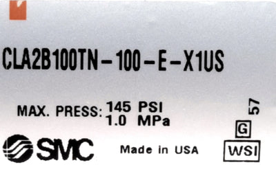 New SMC CLA2B100TN-100-E-X1US Tie Rod Cylinder 1/2" NPT 100mm Bore 100mm Stroke
