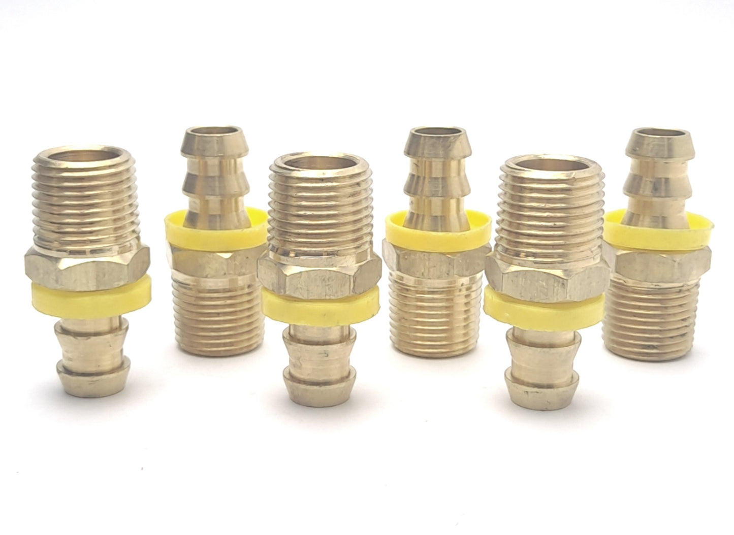 New – Open box Lot of 6 Midland 30207 Push-On Hose Barb Adapter 1/2 x 1/2" Male NPTF Connector