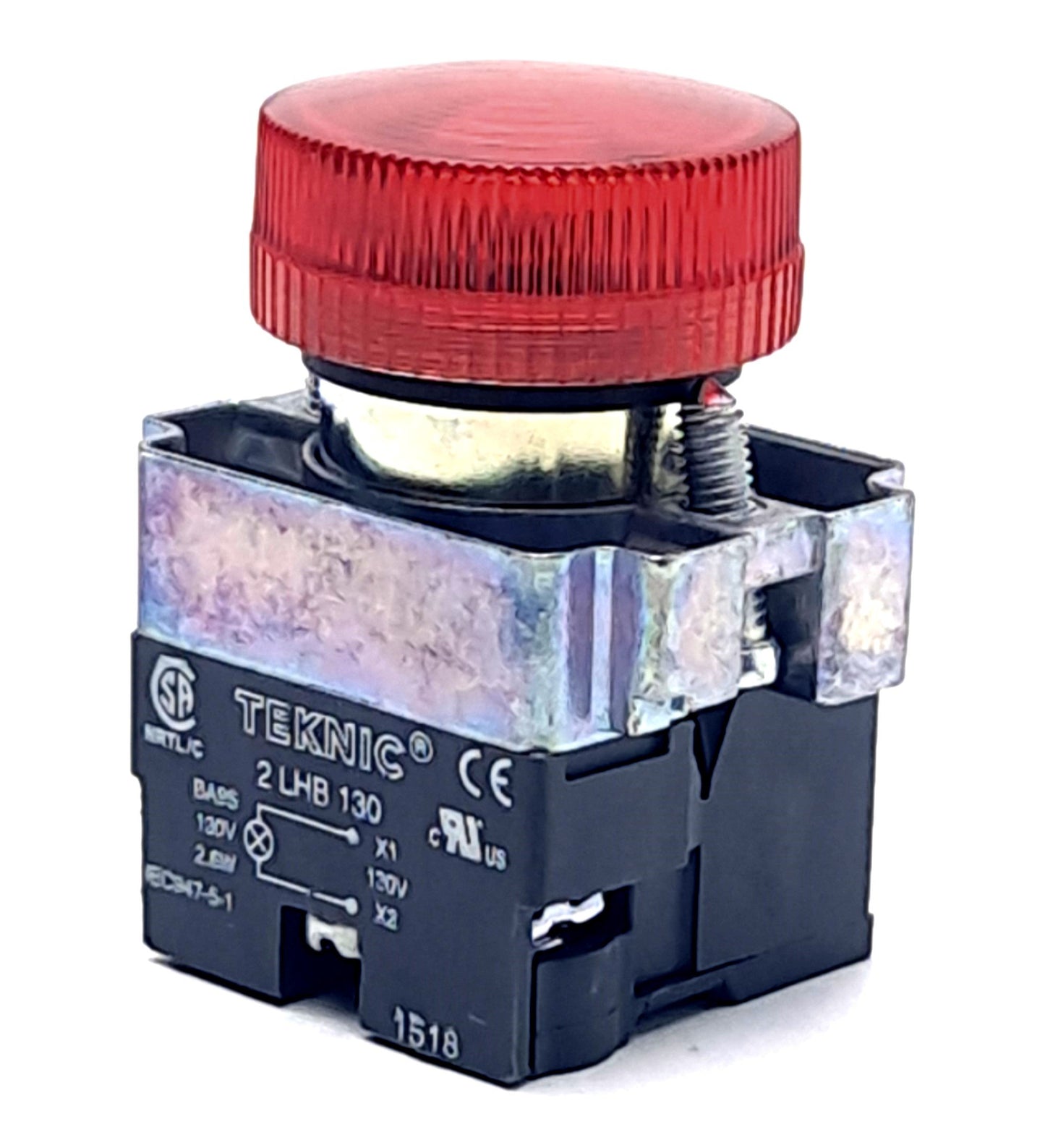 New Altech Corp 2PLB4LB-110 Pilot-Light/Panel Mount 22mm, 110VDC, Red, 15mA
