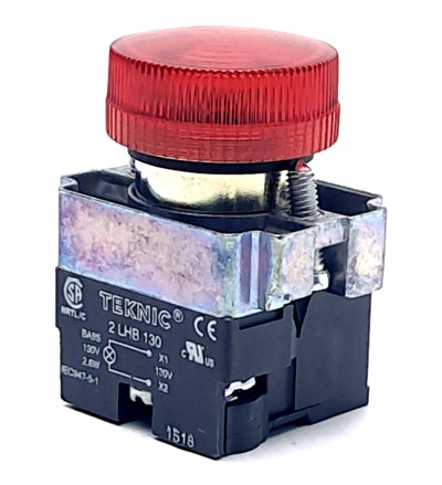 New Altech Corp 2PLB4LB-110 Pilot-Light/Panel Mount 22mm, 110VDC, Red, 15mA