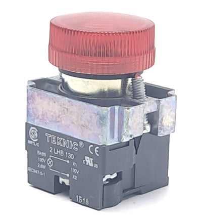 New Altech Corp 2PLB4LB-110 Pilot-Light/Panel Mount 22mm, 110VDC, Red, 15mA
