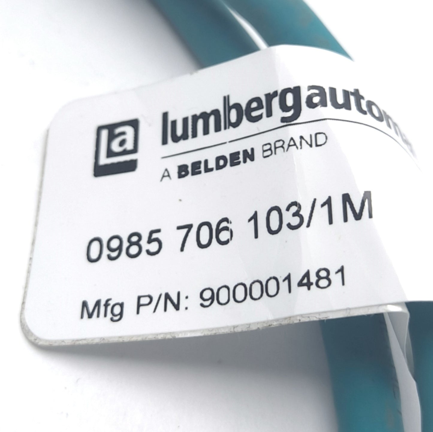 Used Lumberg Automation 0985 706 103/1M Cat 5E Ethernet Cable, RJ45 to M12, Cable 1M