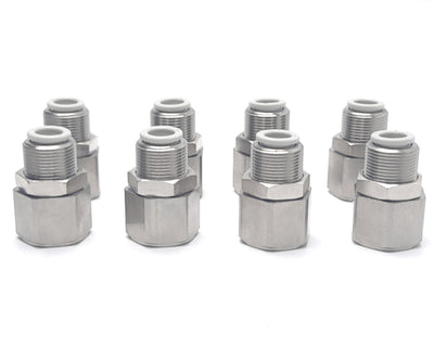 New – Open box Lot of 8 New SMC KQ2E08-G03N Bulkhead Union Air/Water Fittings, 3/8mm Tube