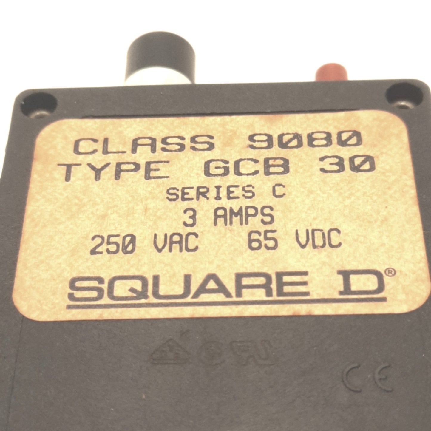 Used Square D Class 9080 GCB30, Circuit Breaker Series C, 3A 250VAC, 65V DC