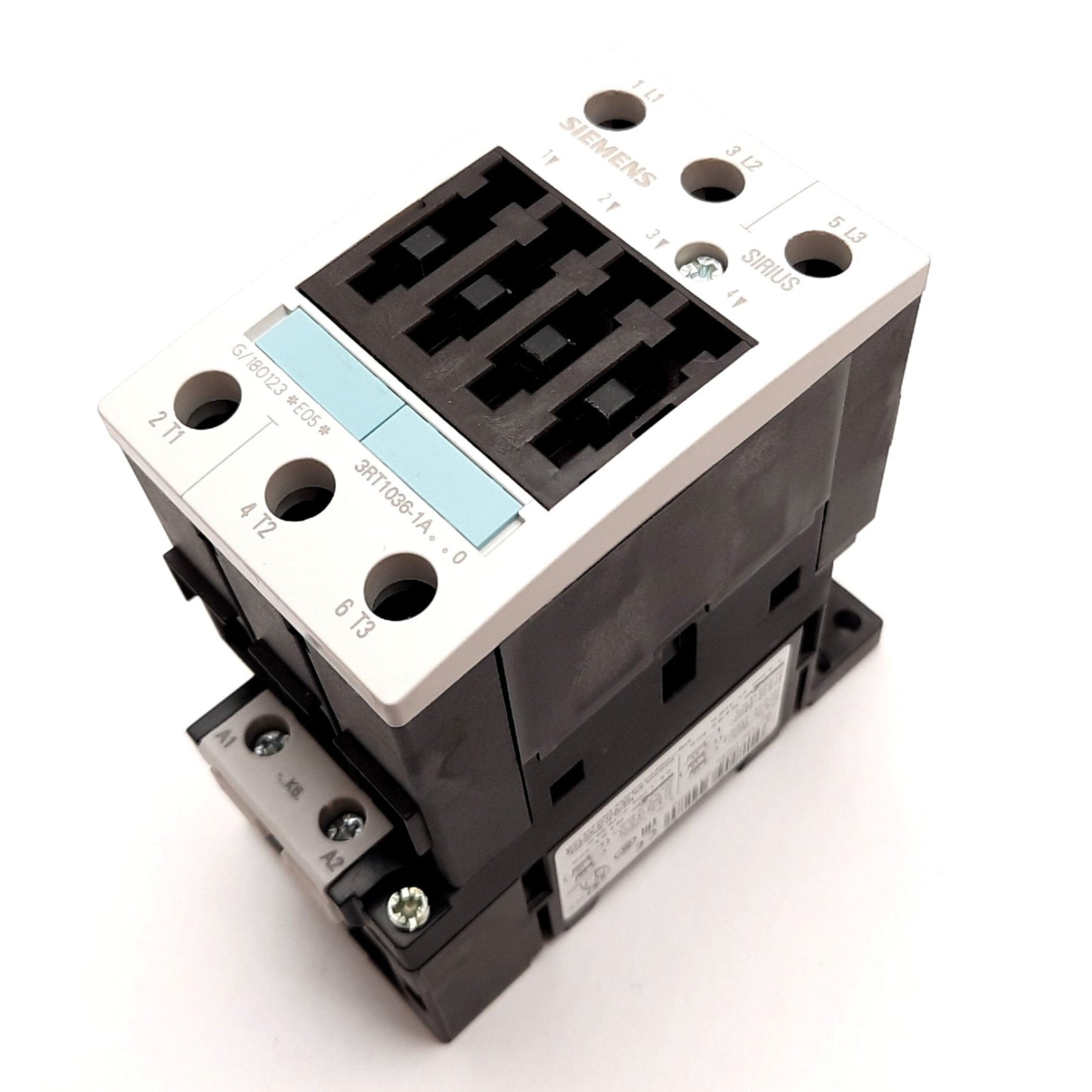 New Siemens 3RT1036-1AK60 Contactor, 3-Pole, Coil: 110/120VAC, Rating: 50A 600VAC