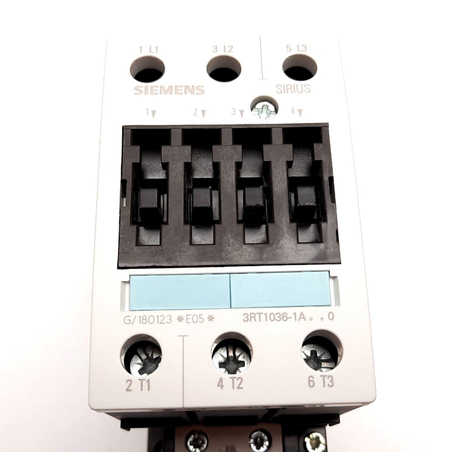 New Siemens 3RT1036-1AK60 Contactor, 3-Pole, Coil: 110/120VAC, Rating: 50A 600VAC
