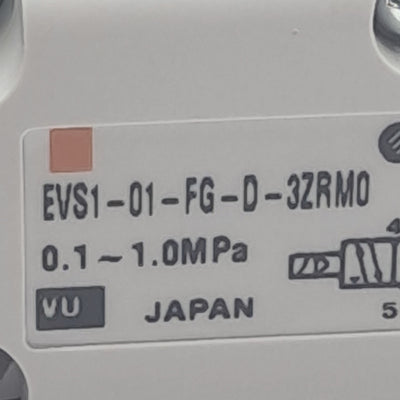 New SMC EVS1-01-FG-D-3ZRM0 Solenoid Valve, 24VDC Supply, 1MPa Max, 42mA Current