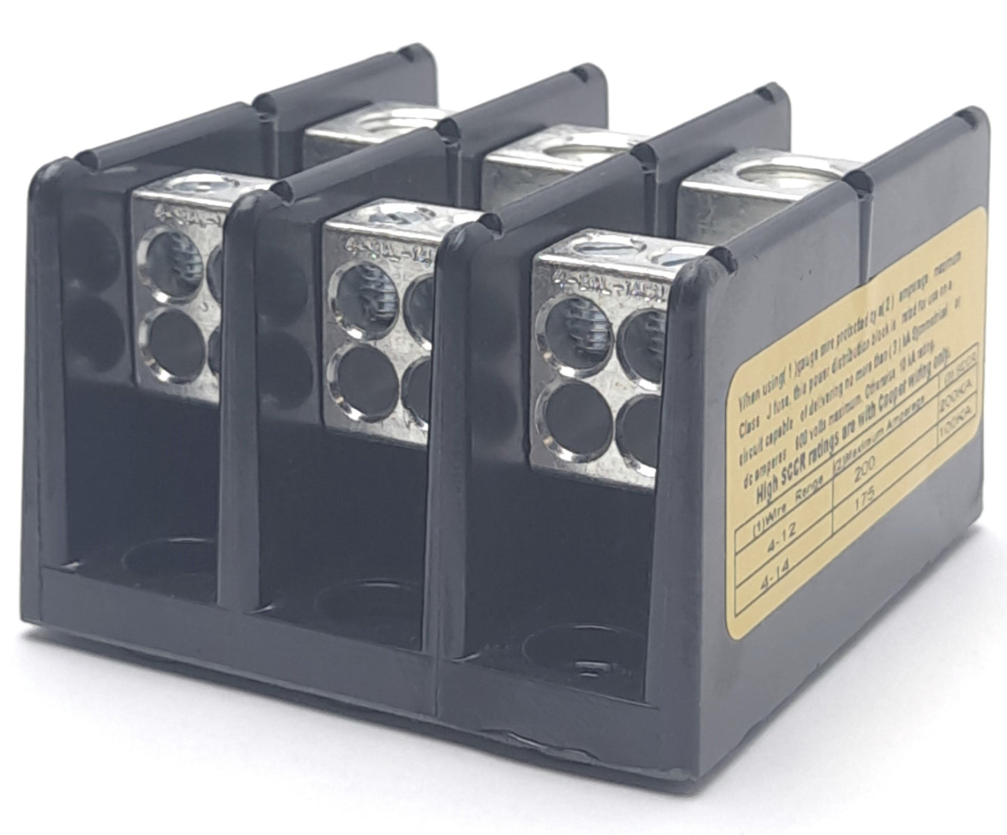 New – Open box EATON 16220-3 Power Distribution Block 600V 175A 2/0-14 to 4x 4-14AWG Foot Mount