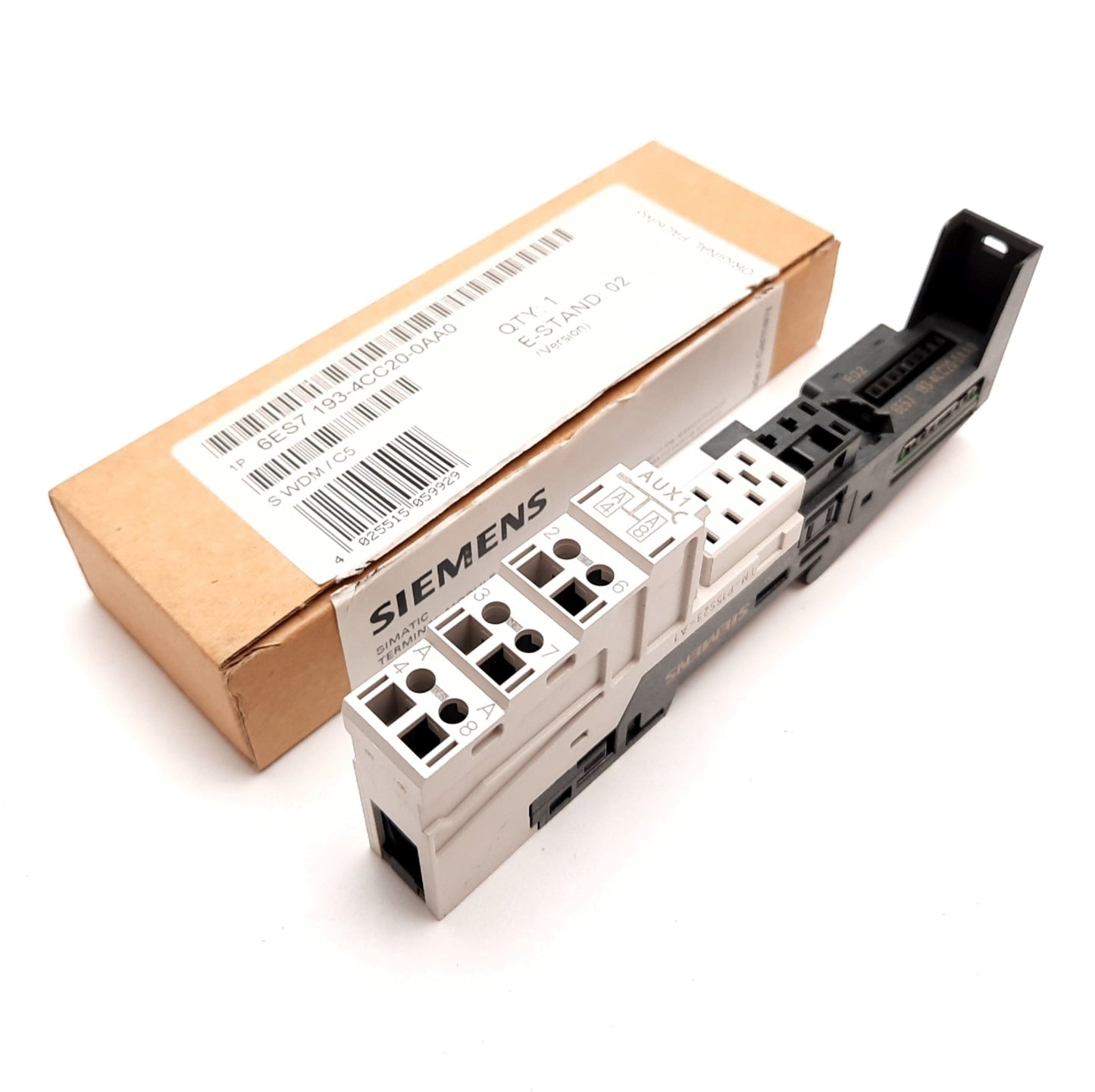 New Siemens 6ES7 193-4CC20-0AA0 Simatic Terminal Base E-Stand Module, DIN Rail