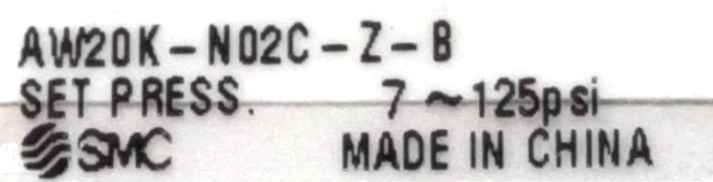 New – Open box SMC AW20K-N02C-Z-B Filter Regulator, 7~125psi, 1/4" NPT P2C Fitting 150psi Max