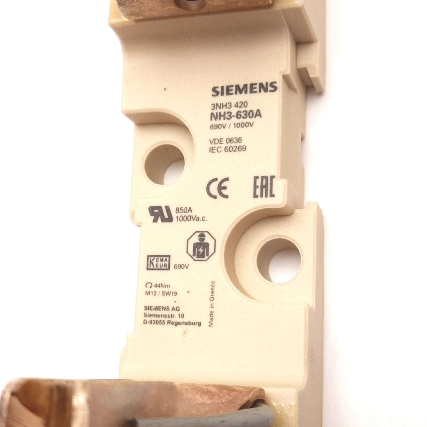 New Siemens 3NH3420 Fuse Base, For LV HRC Fuses, Rating: 690VAC 630A