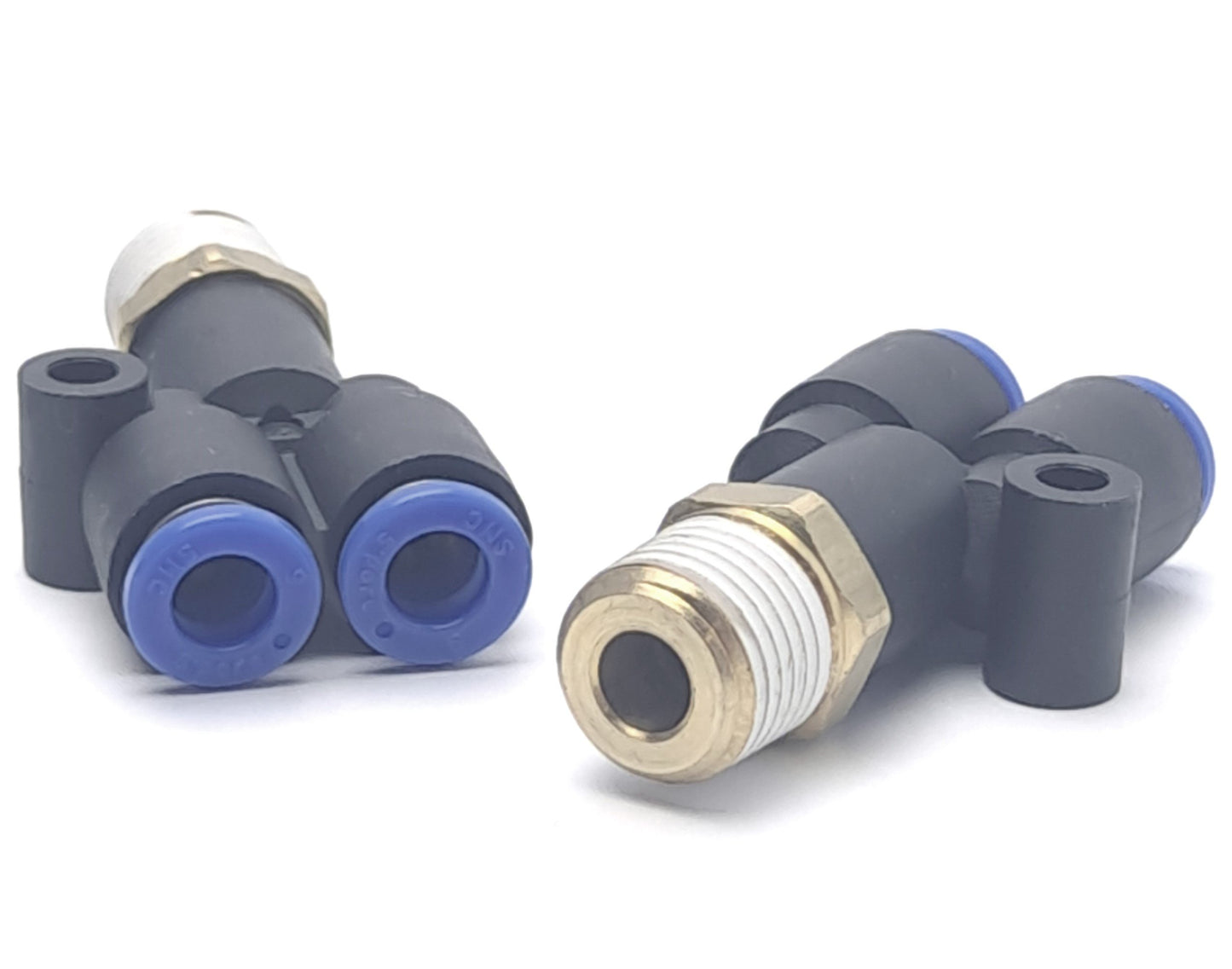 New Lot of 5 SMC KQU06-02S One-Touch Fitting Y-Branch, ø6 Tubing, R 1/4 Port