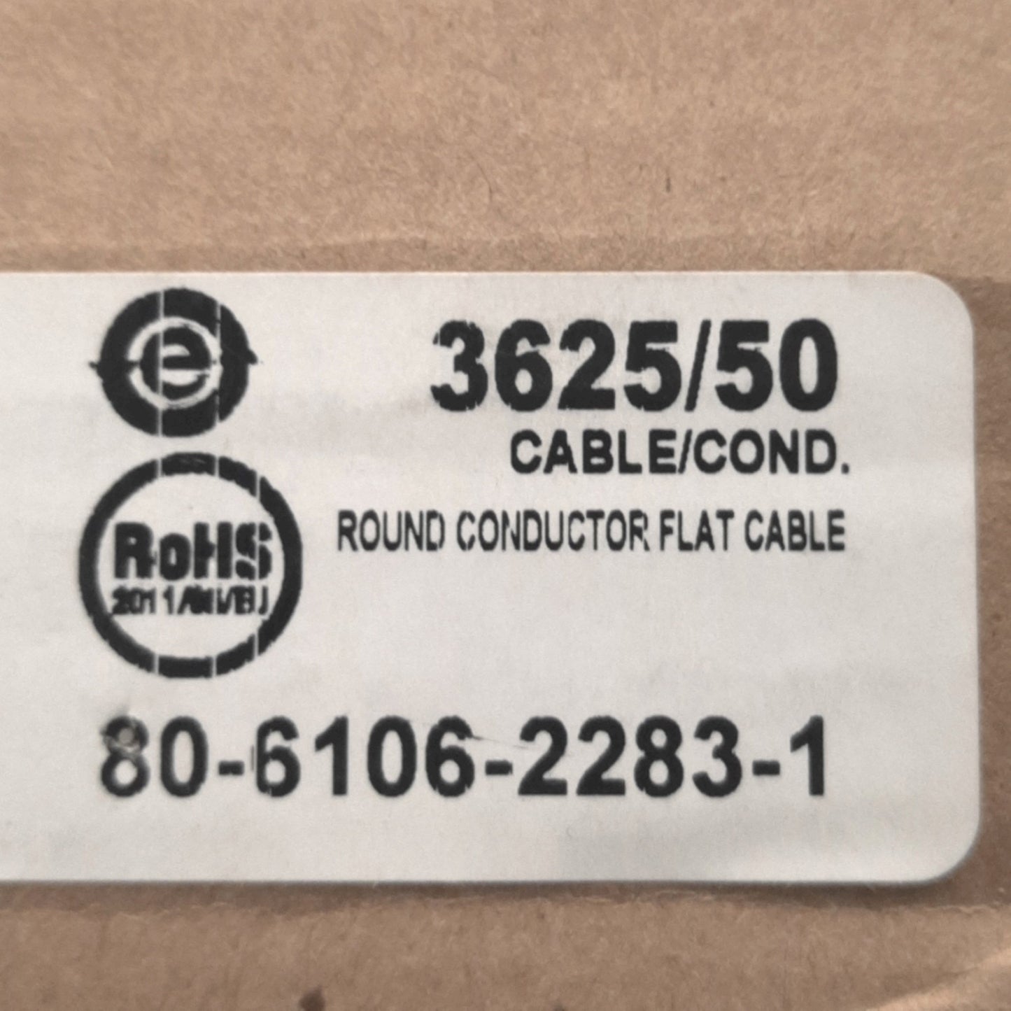 New – Open box 3M 3625/50 Flat Ribbon Cable Round Conductor, 50 Conductors, 25m Length