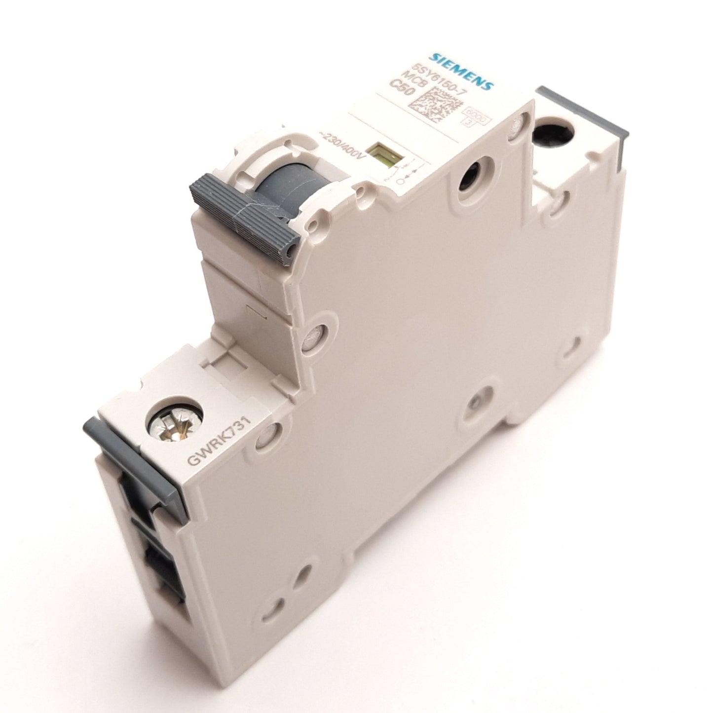 New Siemens 5SY6150-7 Miniature Circuit Breaker, 1-Pole, C-Curve, 50A 230/400VAC