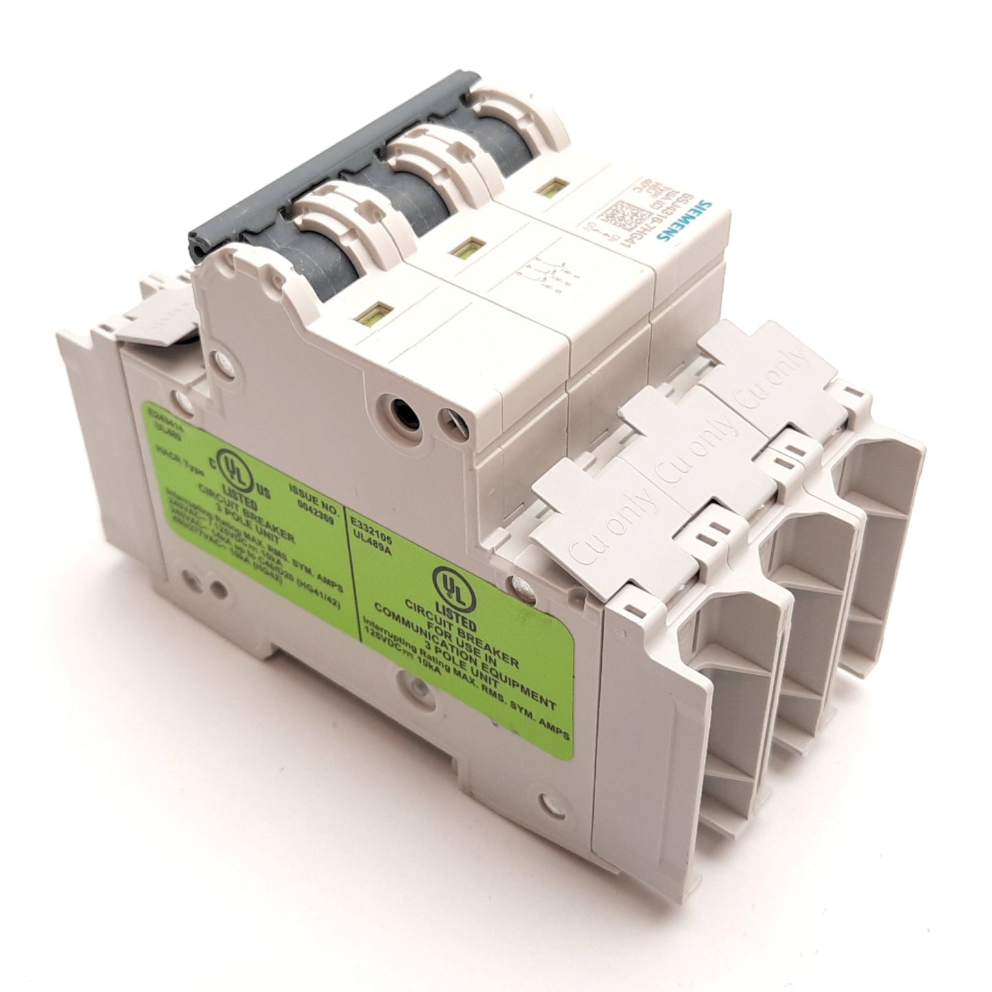 New Siemens 5SJ4316-7HG41 Circuit Breaker, 3-Pole, C-Curve, Rating: 16A 240VAC