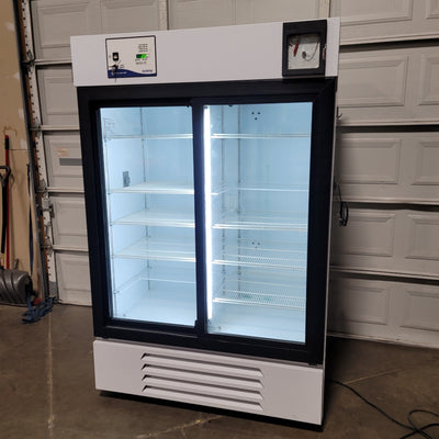 Used Fisher Scientific MH45PA-GARE-FS Double Sliding Door Refrigerator 45CuFt, 115VAC