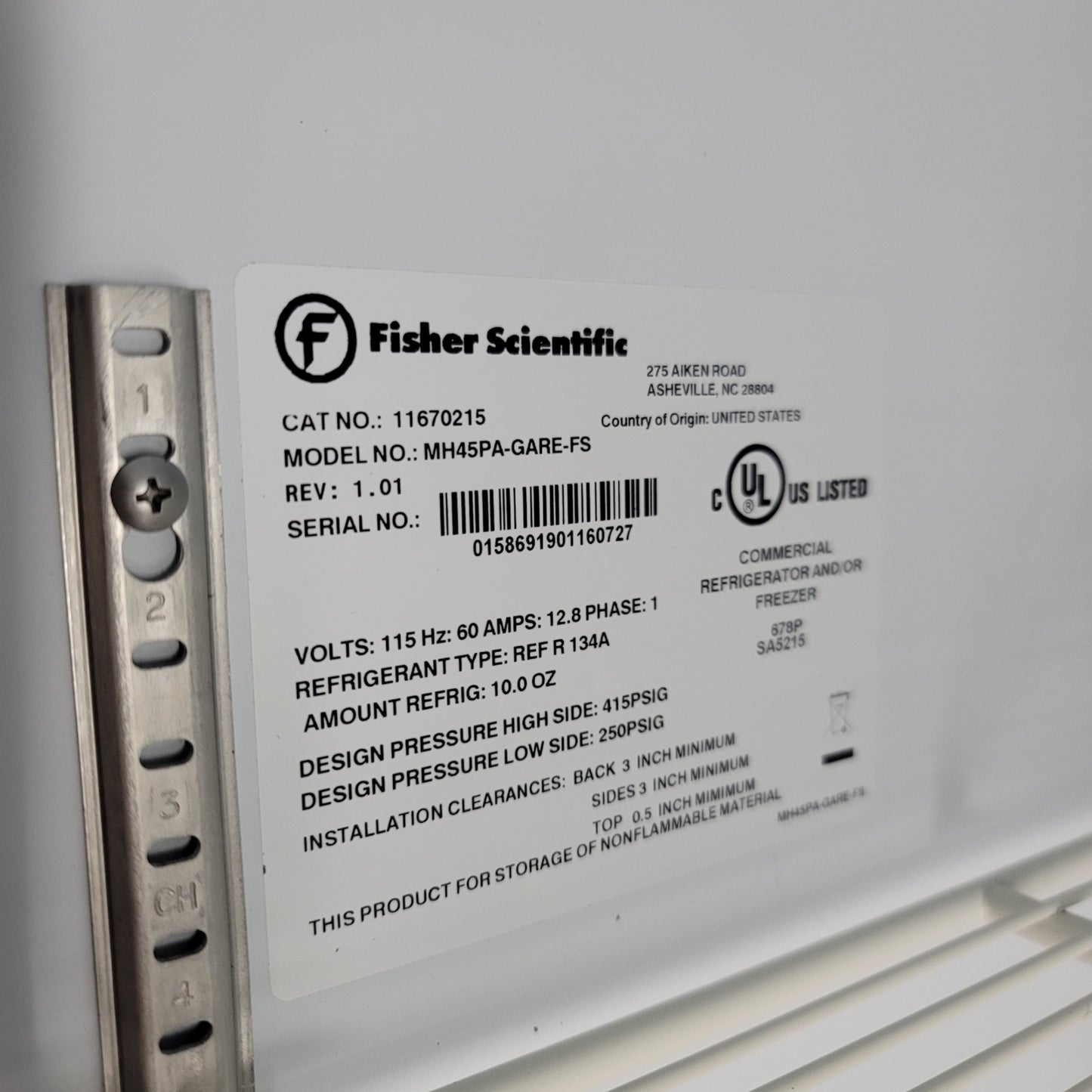 Used Fisher Scientific MH45PA-GARE-FS Double Sliding Door Refrigerator 45CuFt, 115VAC