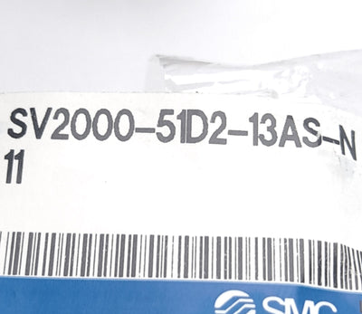 New SMC SV2000-51D2-13AS-N11 Supply and Exhaust Block Assembly, SS5V2 Manifold