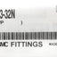 New Lot of 10 SMC KQ2F03-32N Push to Connect Fitting 5/32" Tube 10-32 UNF Female