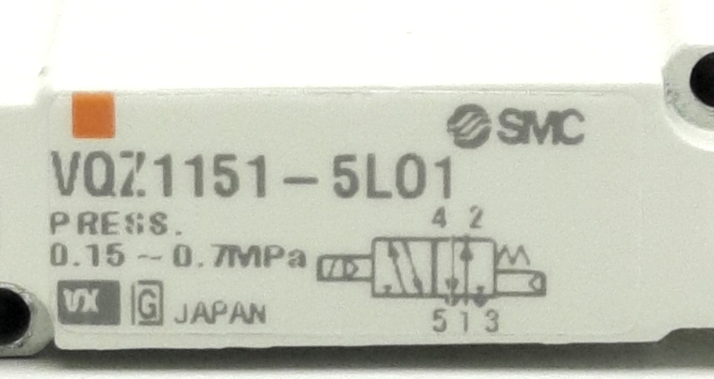 New SMC VQZ1151-5L01 Solenoid Valve, 4 Way-5 Port, 24VDC Coil, 0.15~0.7MPa