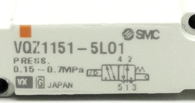 New SMC VQZ1151-5L01 Solenoid Valve, 4 Way-5 Port, 24VDC Coil, 0.15~0.7MPa