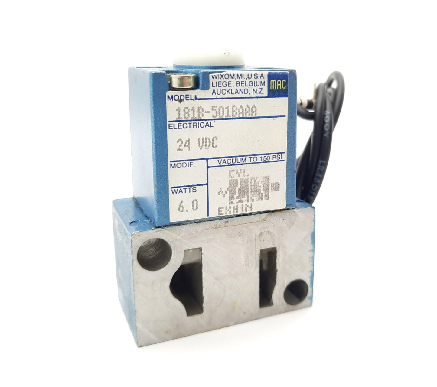 New MAC 181B-501BAAA Solenoid Valve 24VDC 6W, 150PSI, 1/8" NPT NO, NC