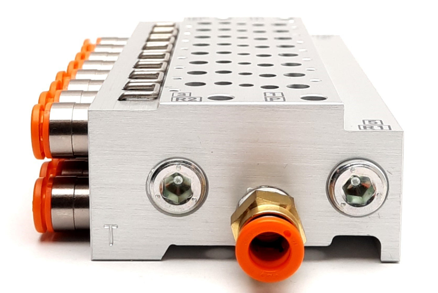 New SMC VV5QZ15-08N7TC Manifold Base, 8 Stations 1/4" P2C For VQ1000 Solenoid Valves