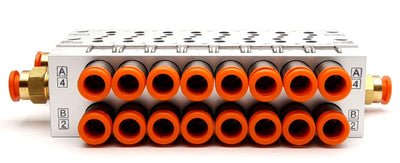 New SMC VV5QZ15-08N7TC Manifold Base, 8 Stations 1/4" P2C For VQ1000 Solenoid Valves