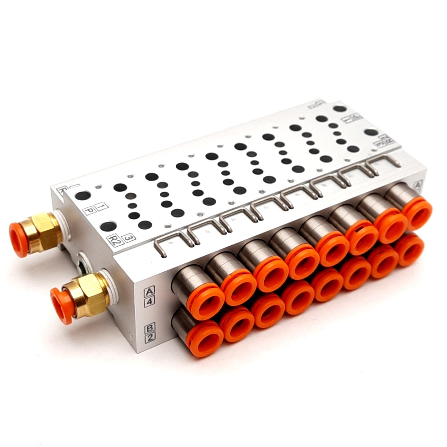 New SMC VV5QZ15-08N7TC Manifold Base, 8 Stations 1/4" P2C For VQ1000 Solenoid Valves