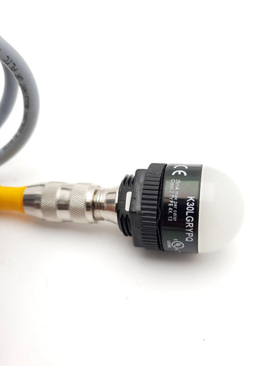 Used Banner K30LGRYPQ EZ-Light LED Indicator 3-Color Green Red Yellow 10-30VDC 30mm