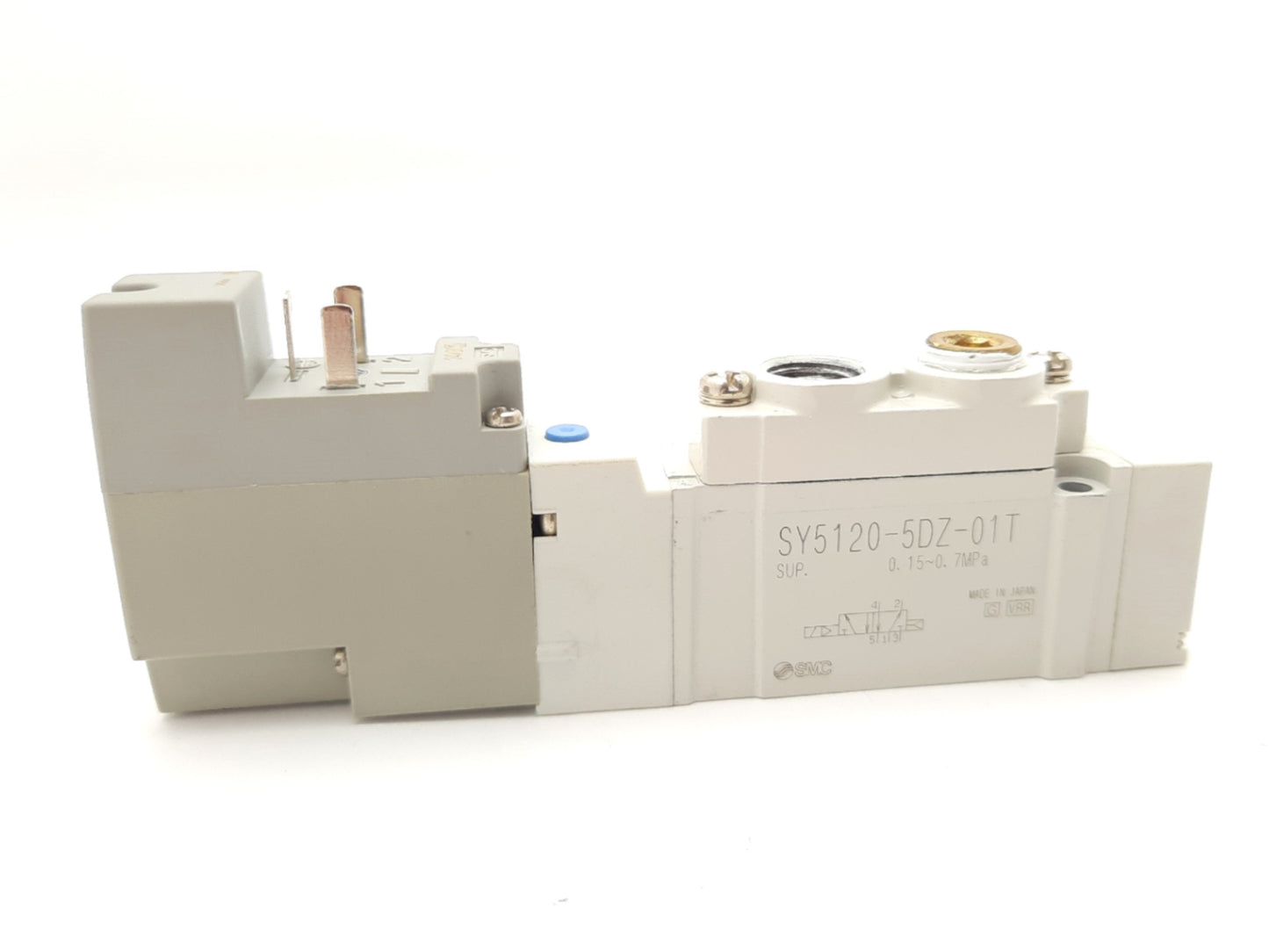 Used SMC SY5120-5DZ-01T Solenoid Valve 5-Port, 2-Pos. 24VDC Coil 1/8" NPTF Ports