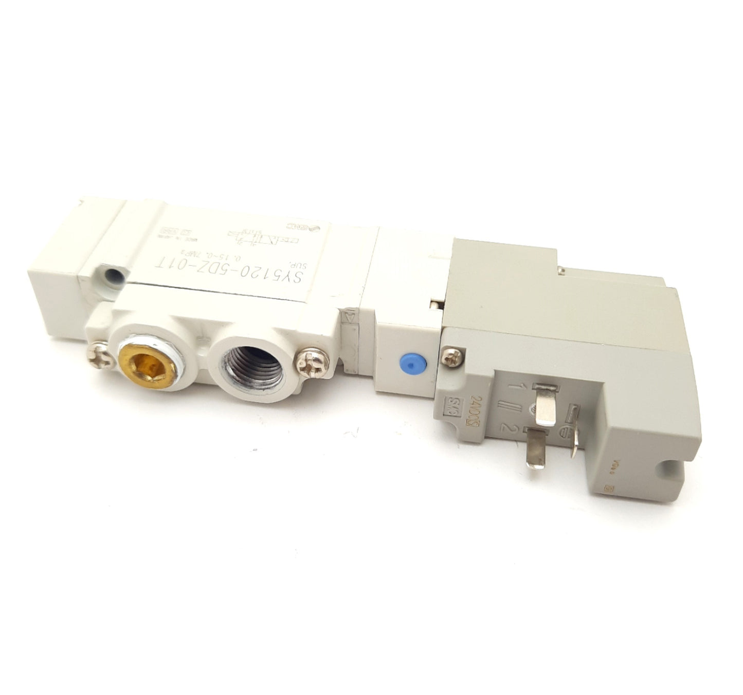 Used SMC SY5120-5DZ-01T Solenoid Valve 5-Port, 2-Pos. 24VDC Coil 1/8" NPTF Ports