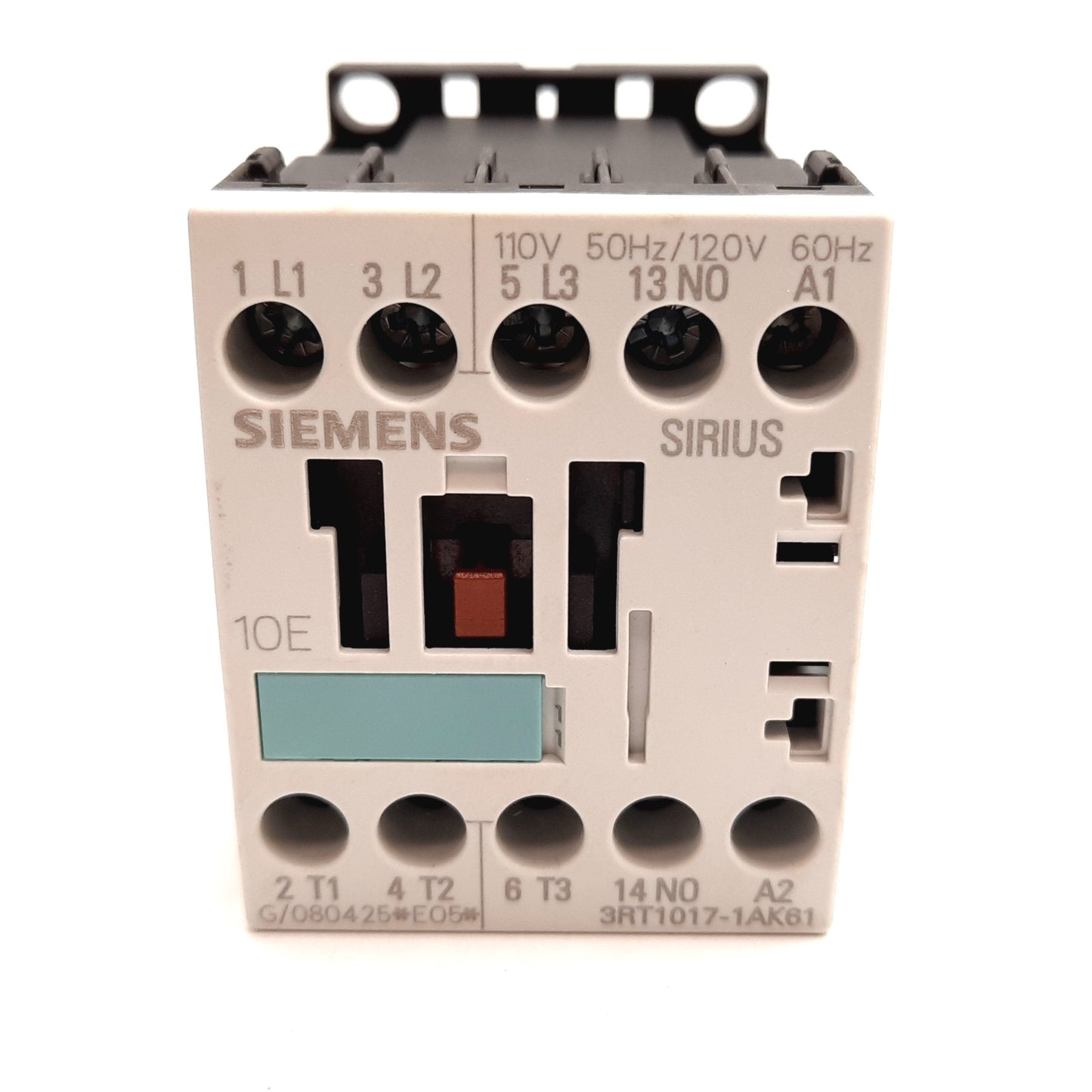 New Siemens 3RT1017-1AK61 Contactor, 3-Pole N/O Aux, Coil: 110/120VAC, 20A 600VAC